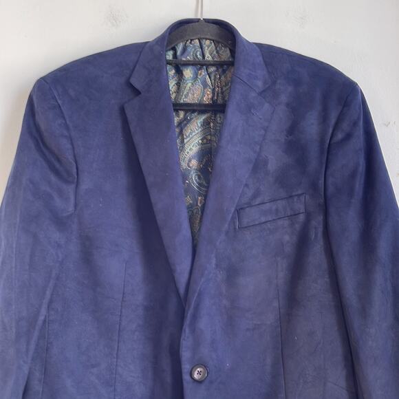 Lauren Ralph Lauren faux suede paisley lined two button single vent sport coat - Picture 2 of 7